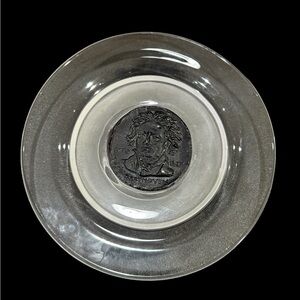 Daum Art Glass Pate De Verre GRAND MUSICIANS Beethoveoven plate 242/2000 1970